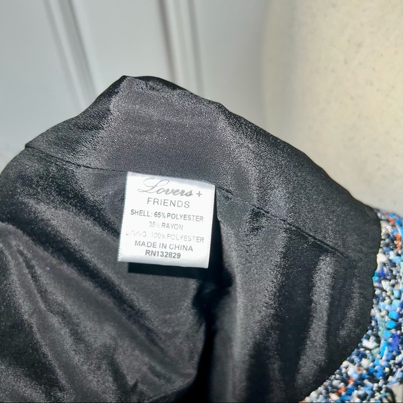 Lovers + Friends Blue Multi Luna Mini Dress | Size M - Picture 4 of 14